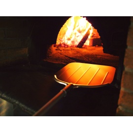 Falci aluminium steel voor pizzaschep met houten handvat (175cm)