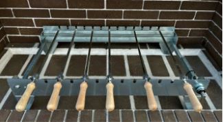 Korte spies met 6 RVS spiesen