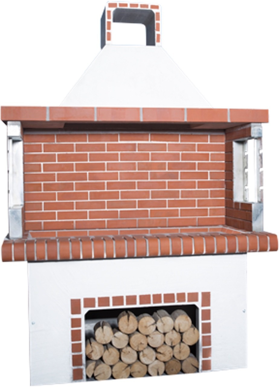 Stenen barbecue red firebrick & Concrete