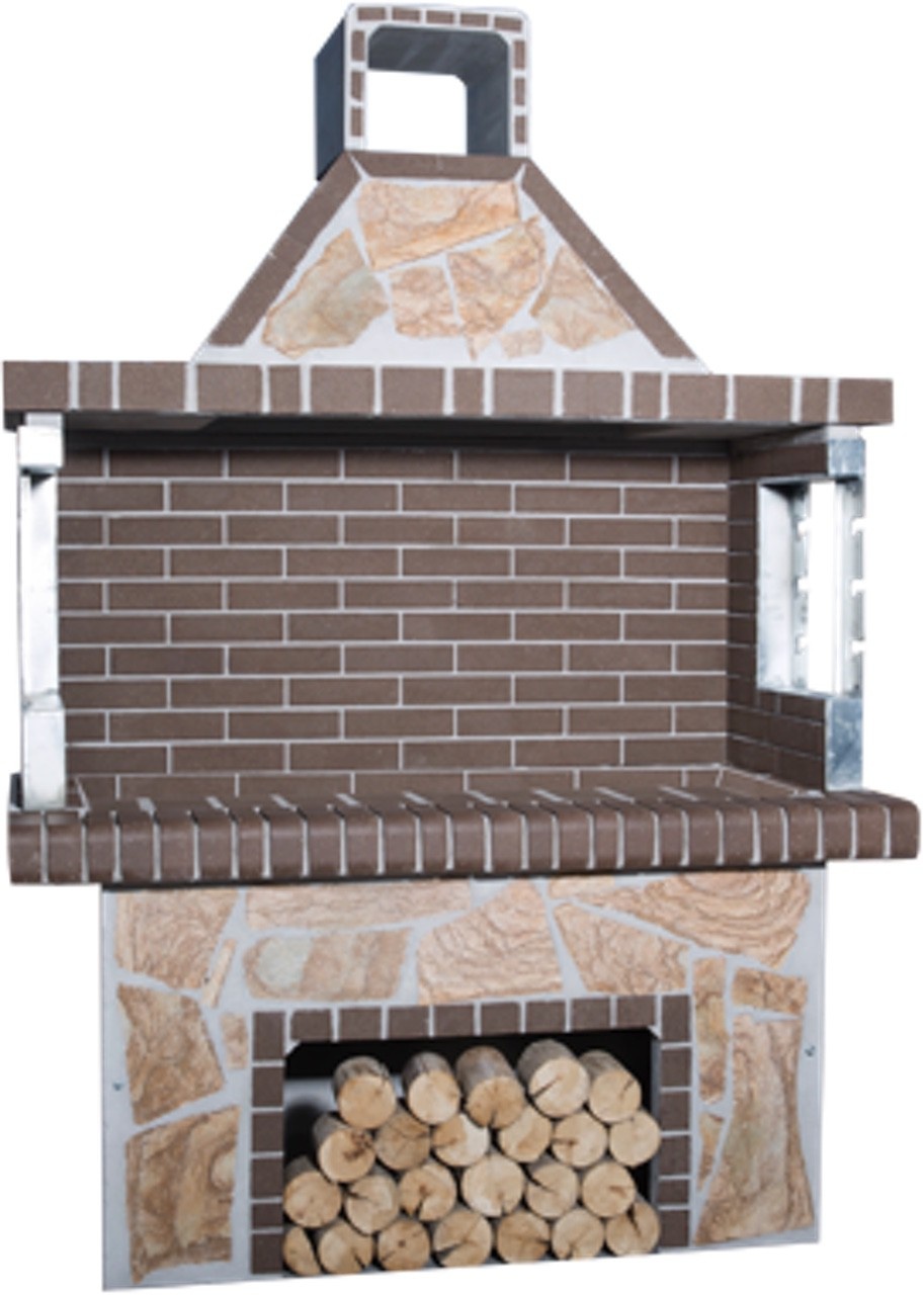 Stenen barbecue brown firebrick & Karystos