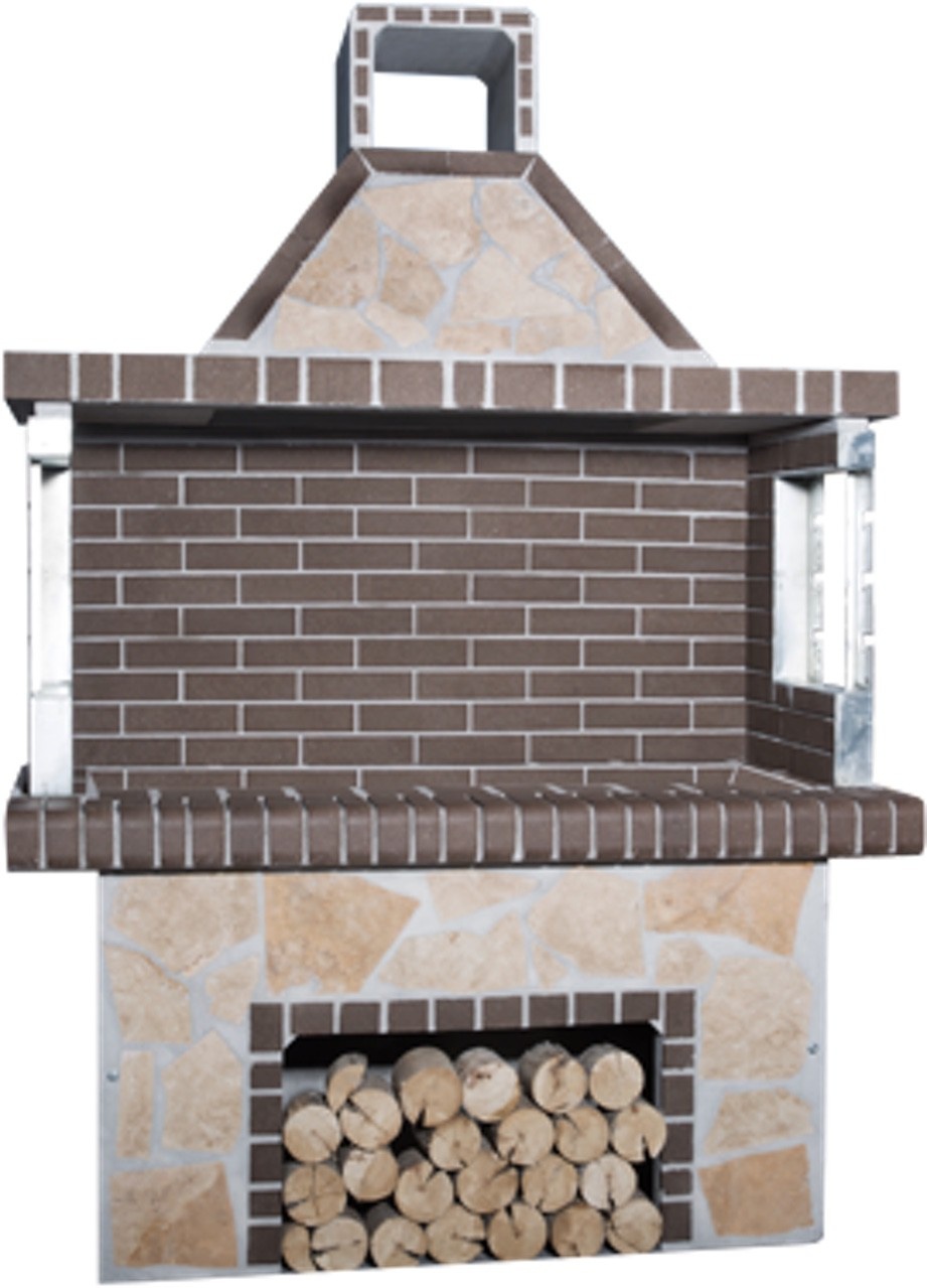 Stenen barbecue brown firebrick & Limestone